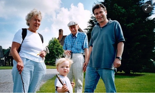 Jon Henley with his father, mother and son in 2003