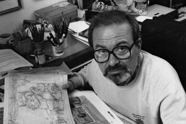 FILE - In this October 1988 file photo, author Maurice Sendak, creator of the best-selling children's book "Where the Wild Things Are," checks proofs of art for a major advertising campaign in his Ridgefield, Conn., home. Sendak died, Tuesday, May 8, 2012 at Danbury Hospital in Danbury, Conn. He was 83.
