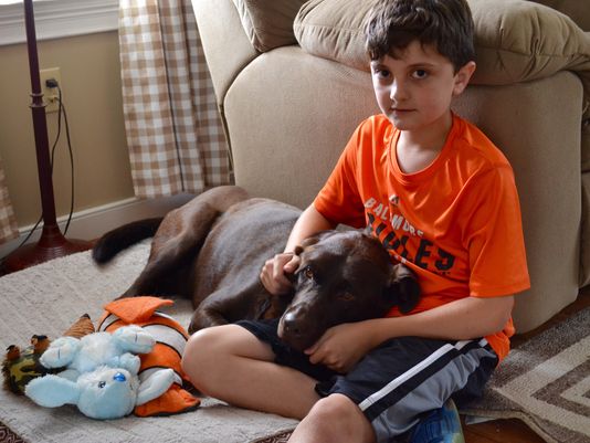 Trevor Lilley, 10, devoted his summer to taking care of his nana's dog. Hershey, 4, was dying of cancer.