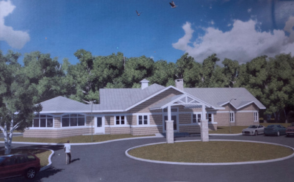 The artist's rendering of a building where Eddington resident Pat Eye is hoping to continue offering hospice services in Eddington.