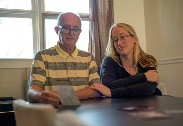 Shelley Duffin and her father reflect on her mother's passing through assisted suicide which occured in Switzerland due to narrowly being denied the right in Canada. (Photograph by Jessica Deeks)